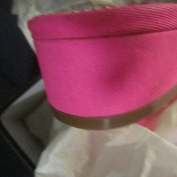 size 9 J.Crew florescent pink FLORENCE sandal slides mules low heel - Picture 6 of 7